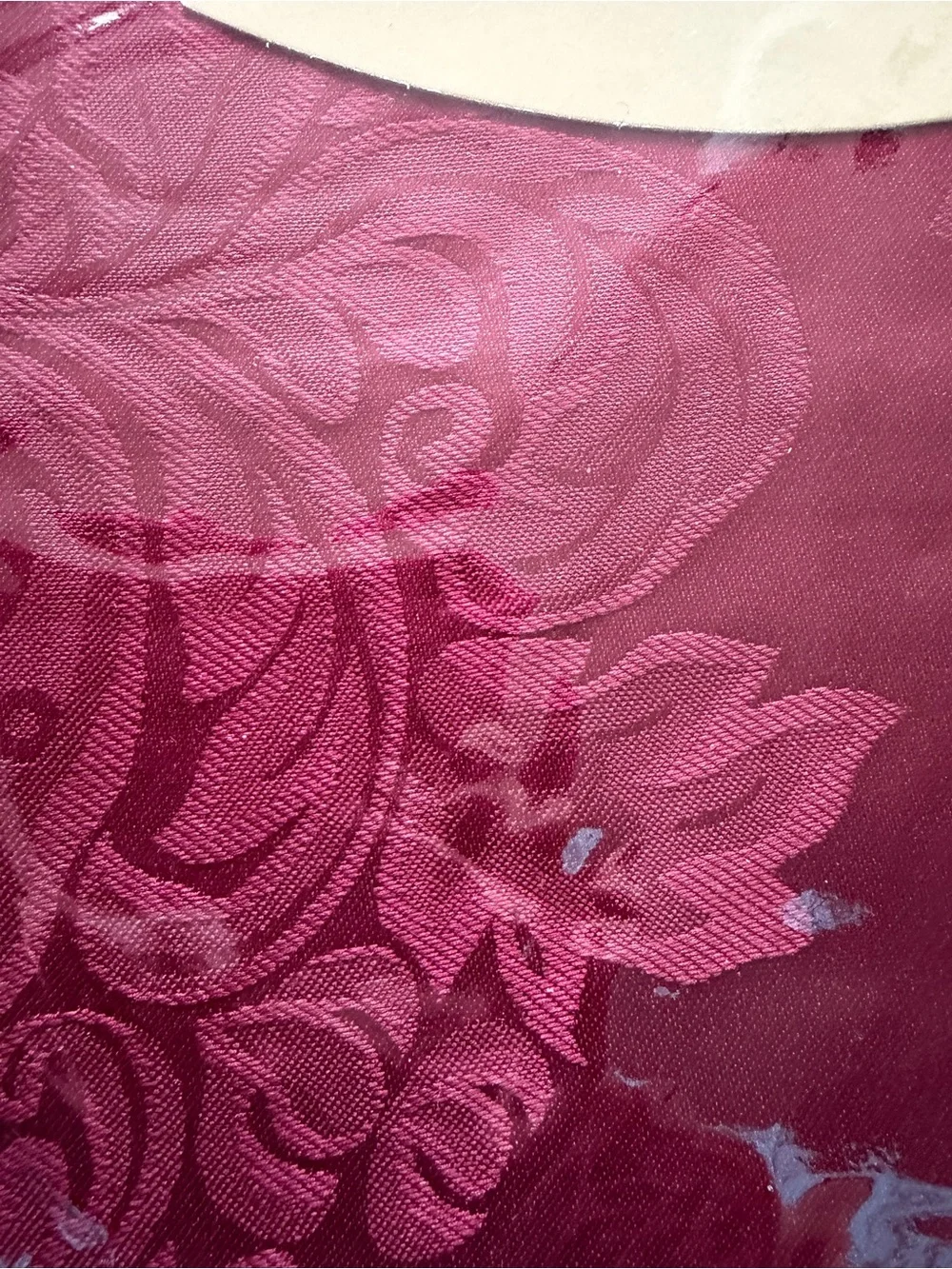 Newbridge Burgundy Fabric Tablecloth, 60”x144” Oblong